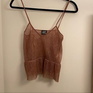 Sheer peach tank top